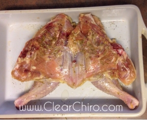 Prep chicken for grill